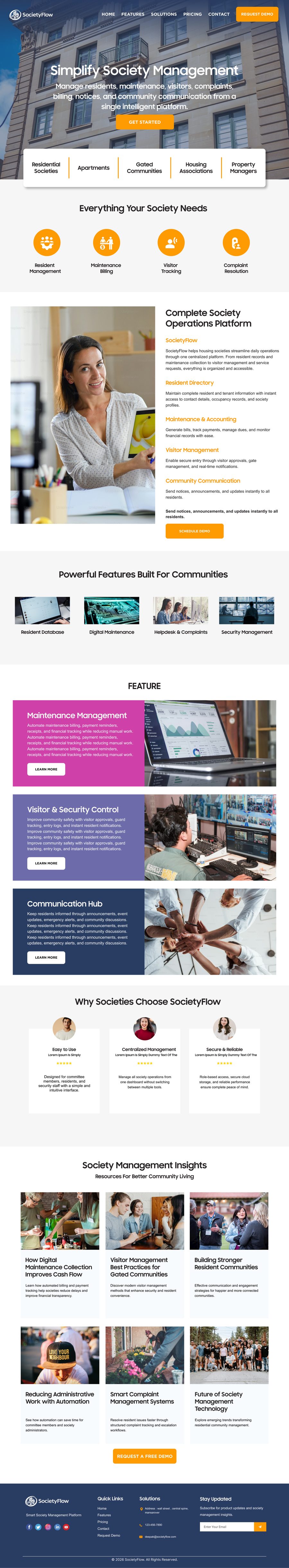 SocietyFlow by Deepak portfolio screenshot